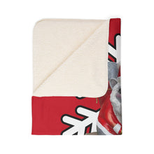 Load image into Gallery viewer, Holiday Sherpa Blanket - &quot;Nutty O&#39; St. Nick&quot; Squirrel Christmas Throw