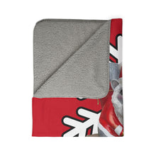 Load image into Gallery viewer, Holiday Sherpa Blanket - &quot;Nutty O&#39; St. Nick&quot; Squirrel Christmas Throw