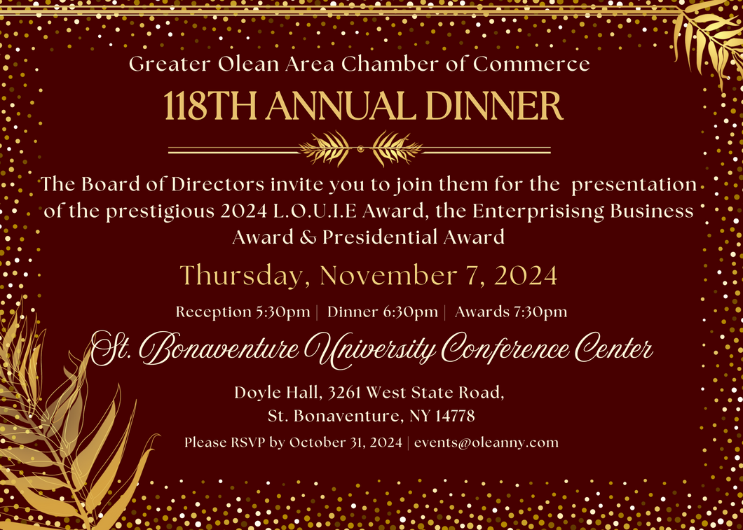 One Annual Dinner Ticket (GOACC Members Only)